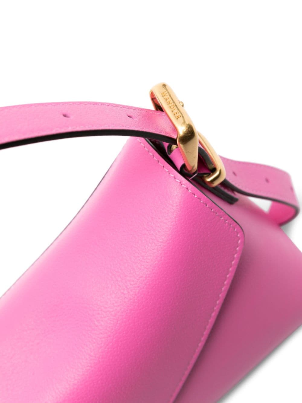 Shop Wandler Oscar Leather Shoulder Bag In Pink