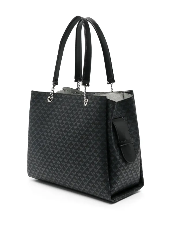 Emporio Armani logo print Tote Bag Black FARFETCH AE