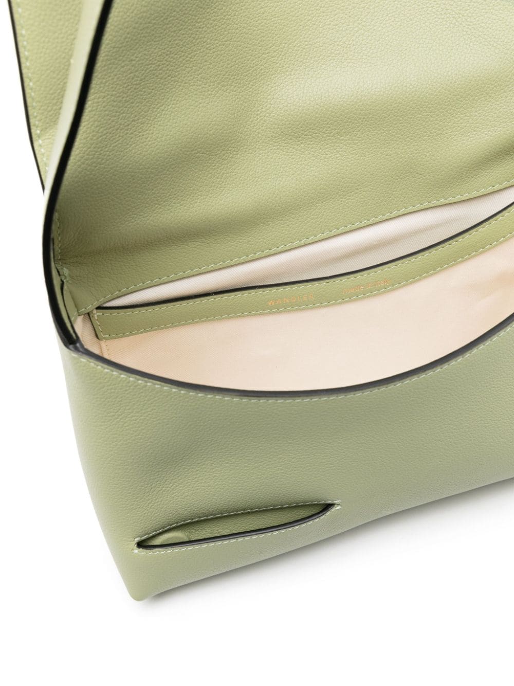 Shop Wandler Oscar Leather Shoulder Bag In Green
