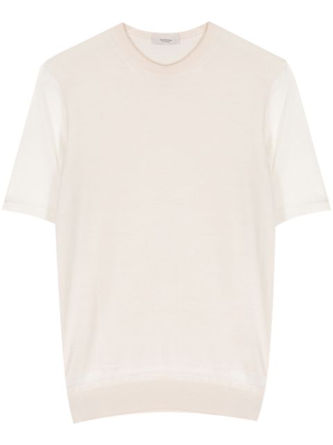 Agnona panelled cashmere-blend top