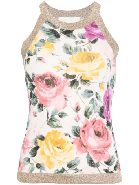 Blugirl rose-print sleeveless top