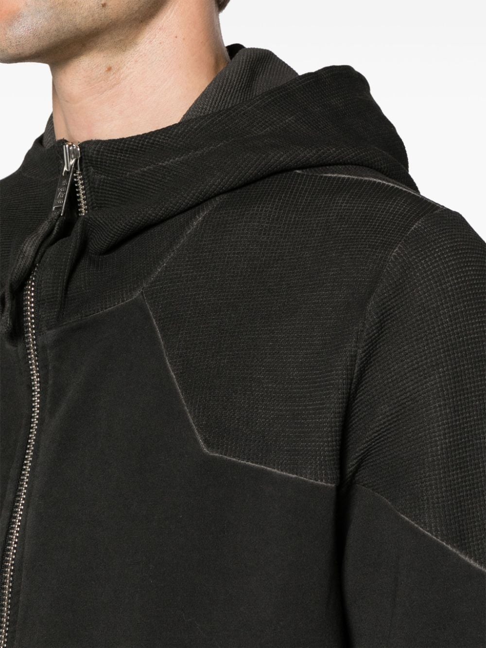 Shop Thom Krom Panelled Hooded Jacket In Black