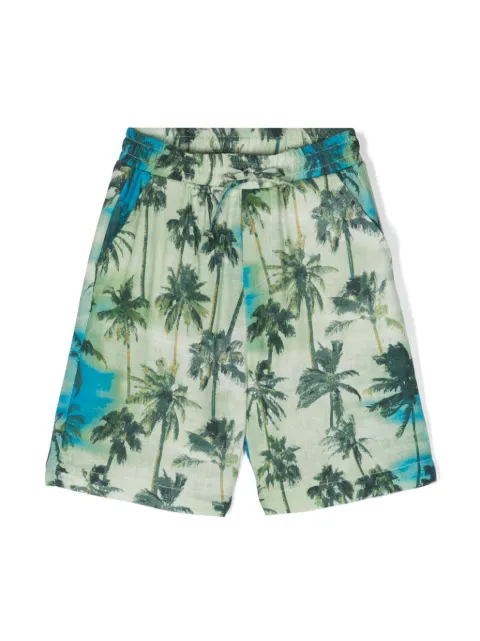 Paolo Pecora Kids palm tree-print straight-leg shorts