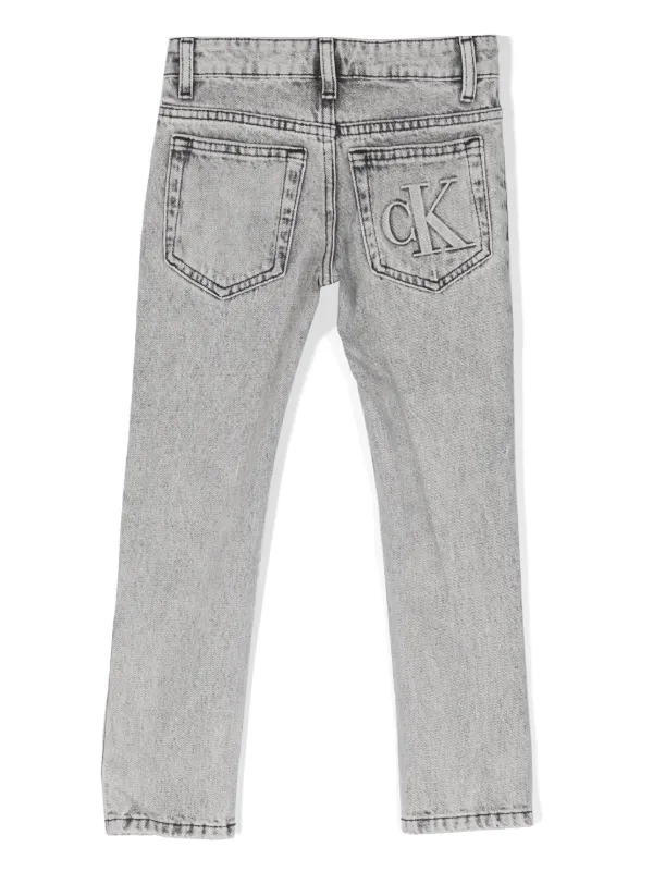 Calvin Klein Kids mid rise slim cut Jeans Grey FARFETCH BG