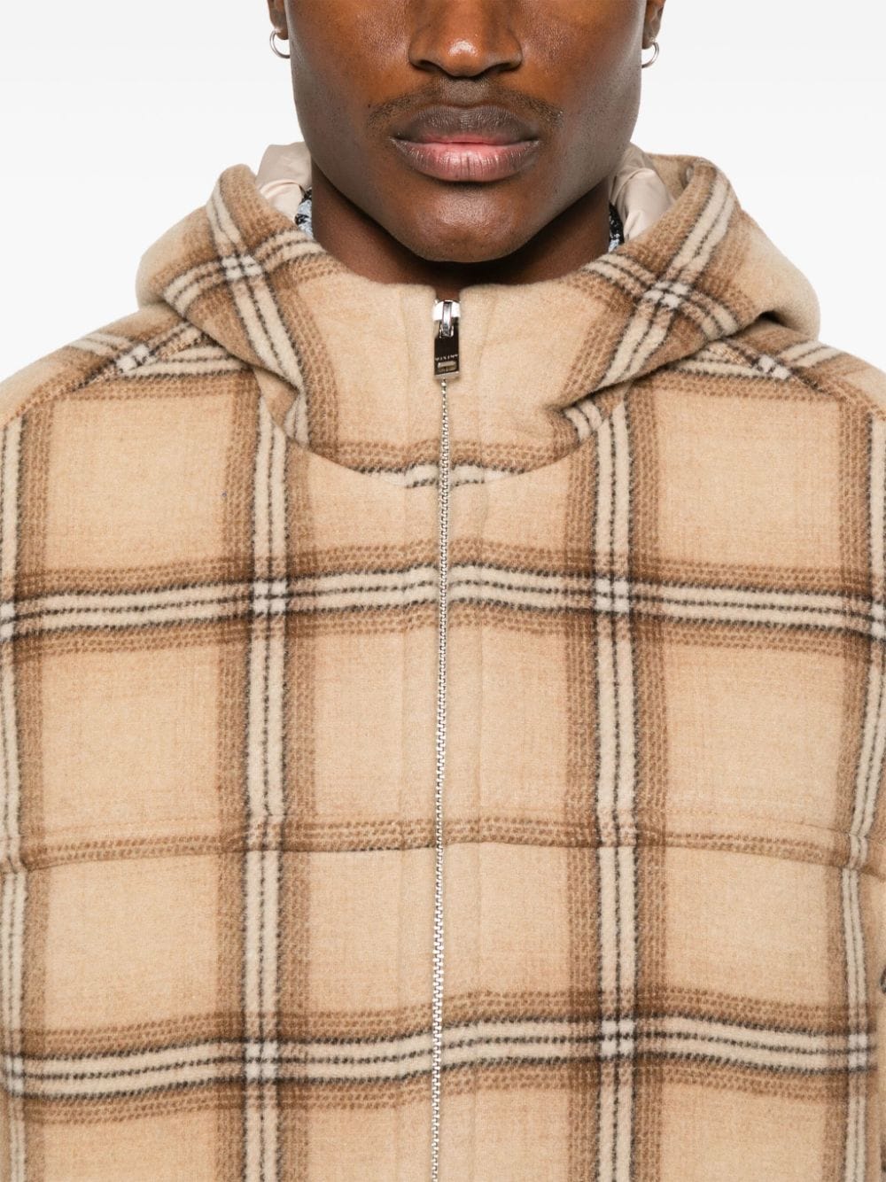 Shop Marant Kurt Check-pattern Coat In Brown