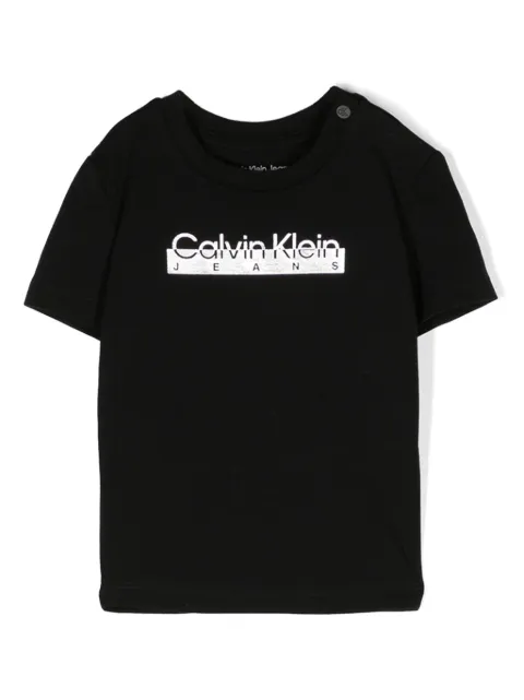 Calvin Klein Kids logo-print cotton-blend T-shirt