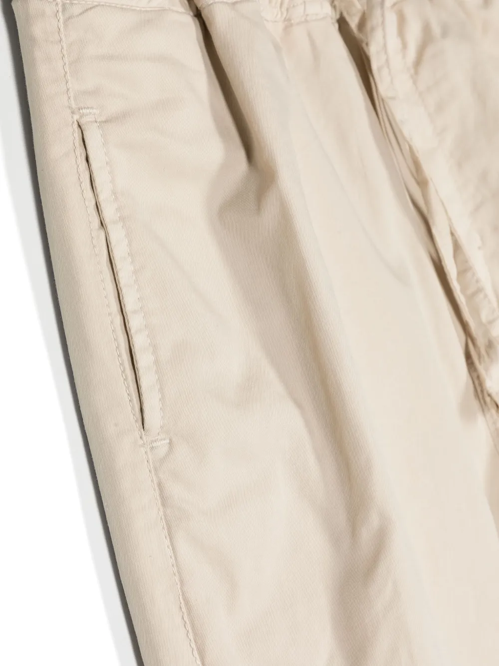 Paolo Pecora Kids Straight chino met trekkoordtaille Bruin