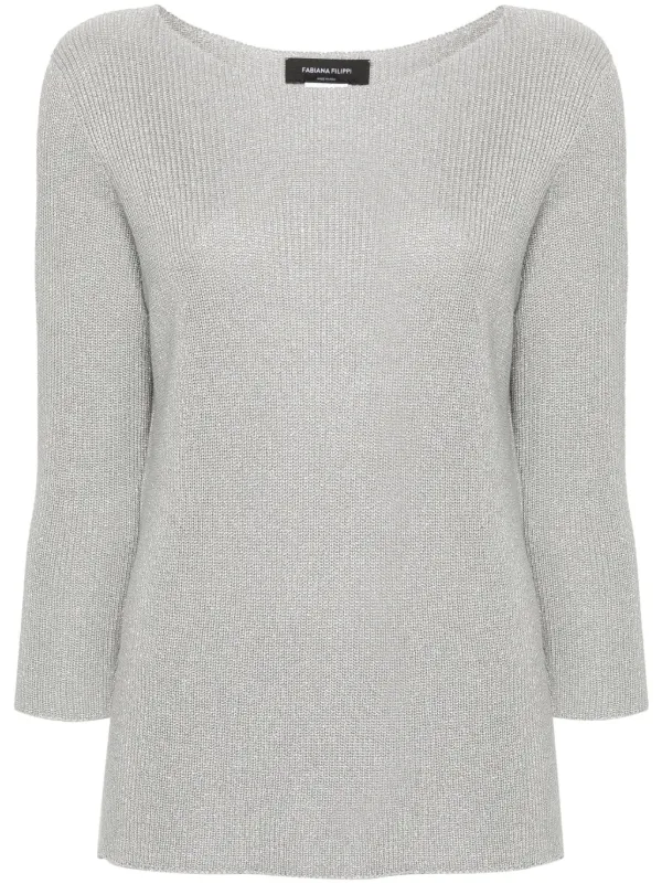 Fabiana Filippi metallic-threading Jumper | Grey | FARFETCH BH Fabiana Filippi metallic-threading Jumper | Grey | FARFETCH BH