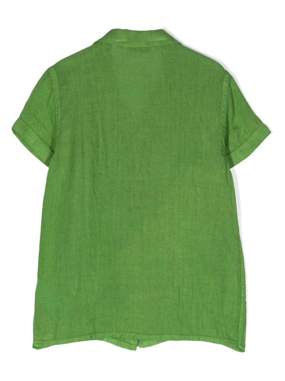 Shop Paolo Pecora Camp-collar Linen Shirt In Green