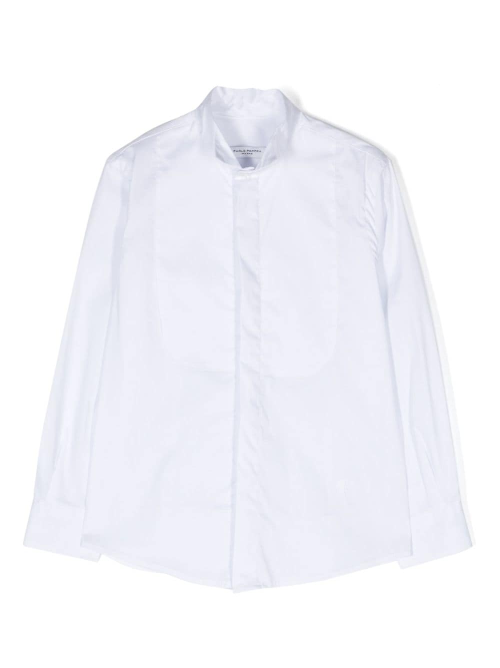 paolo pecora kids chemise à plastron contrastant - blanc