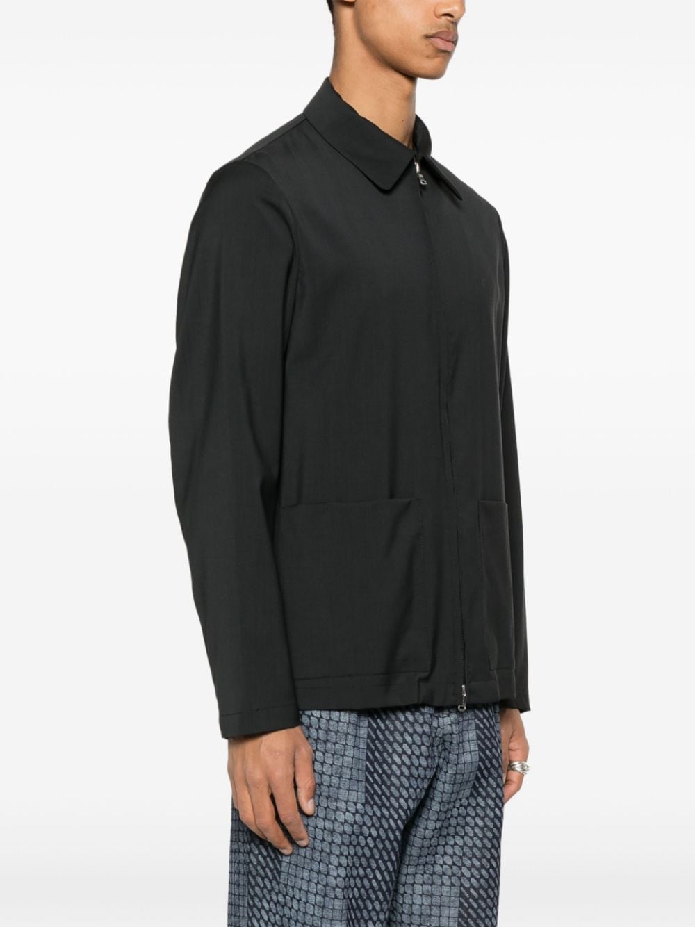 Shop Barena Venezia Marafon Zipped Shirt Jacket In Grey