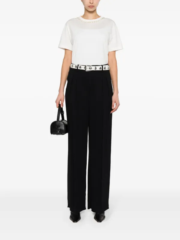 Fabiana Filippi bead-embellished T-shirt | White | FARFETCH