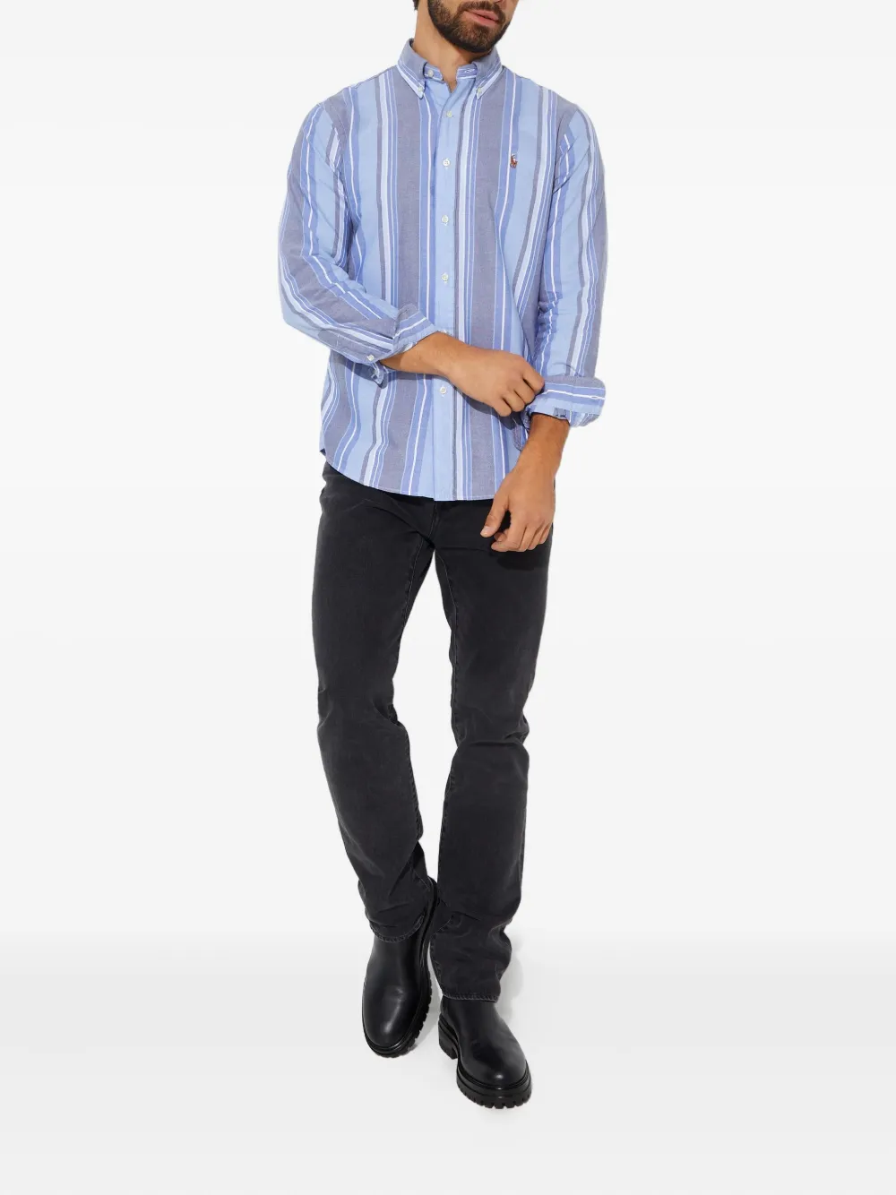Polo Ralph Lauren Gestreept overhemd met lange mouwen - Blauw