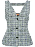 Stine Goya Orly plaid-check vest - Blue