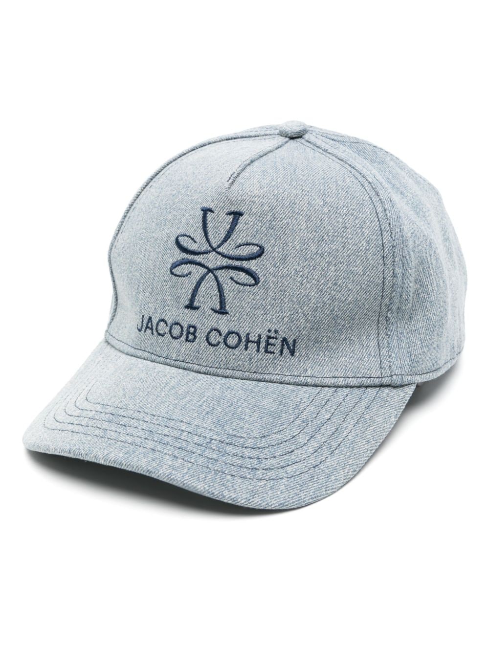 Jacob Cohen Logo-embroidered Denim Cap In Blue