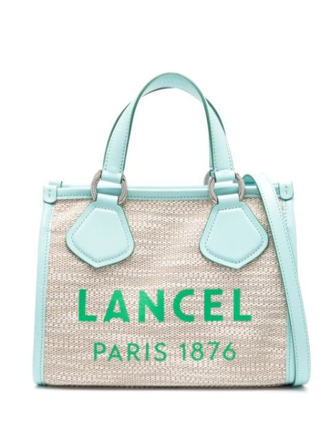 Lancel small Summer canvas tote bag 