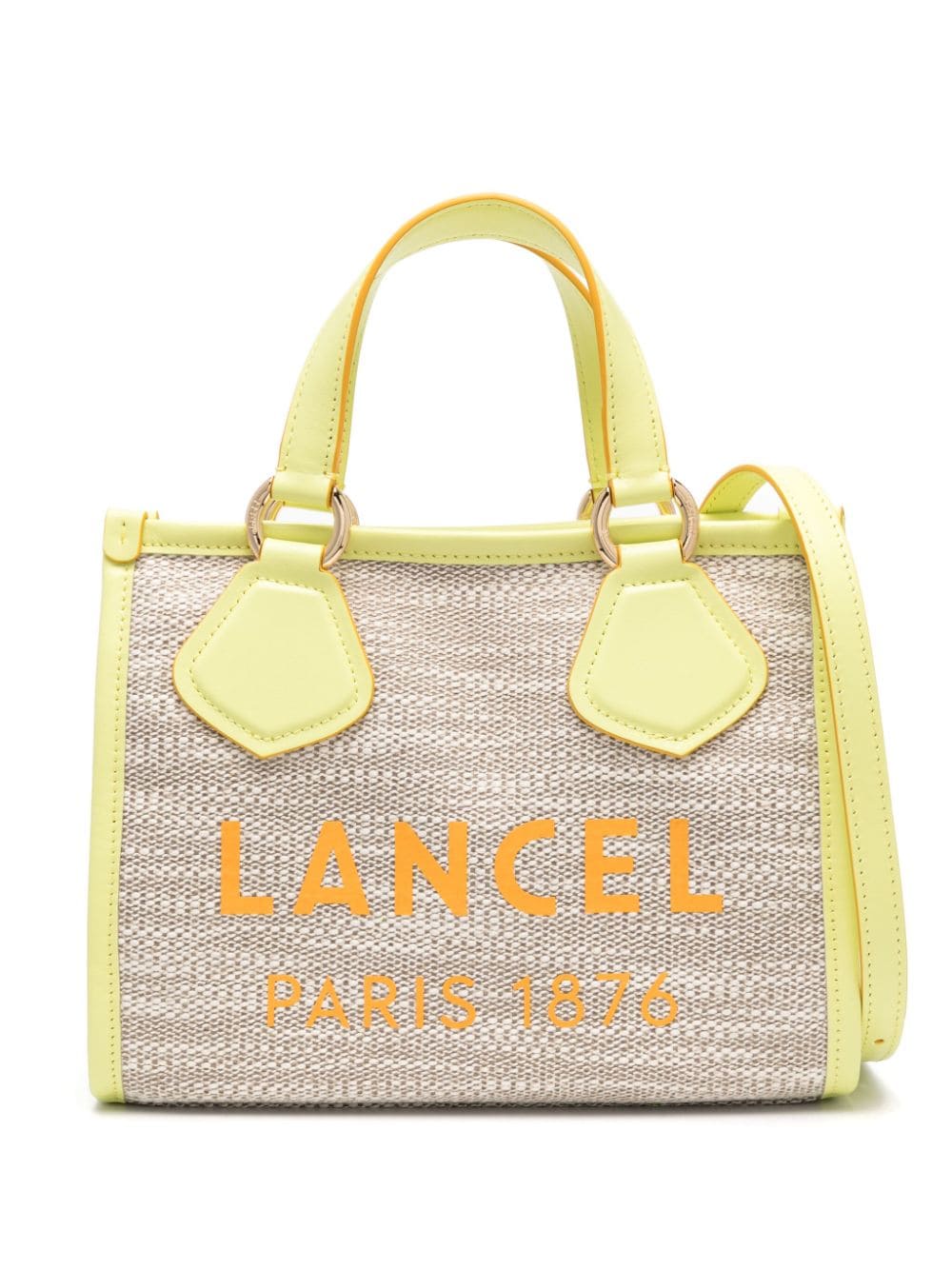 Shop Lancel Small Summer Canvas Crossbody Bag In Neutrals