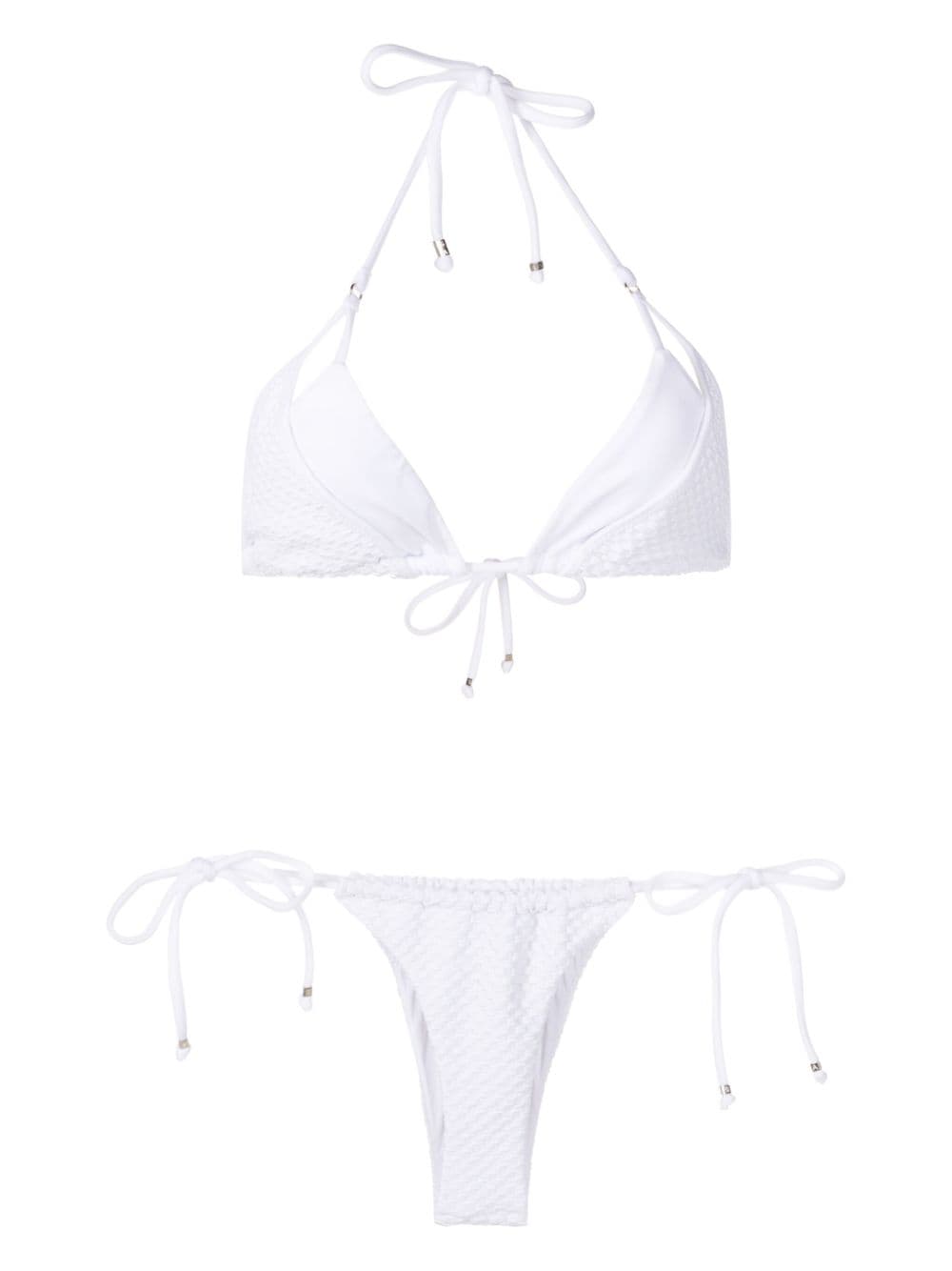 Amir Slama Halterneck Triangle Bikini In White