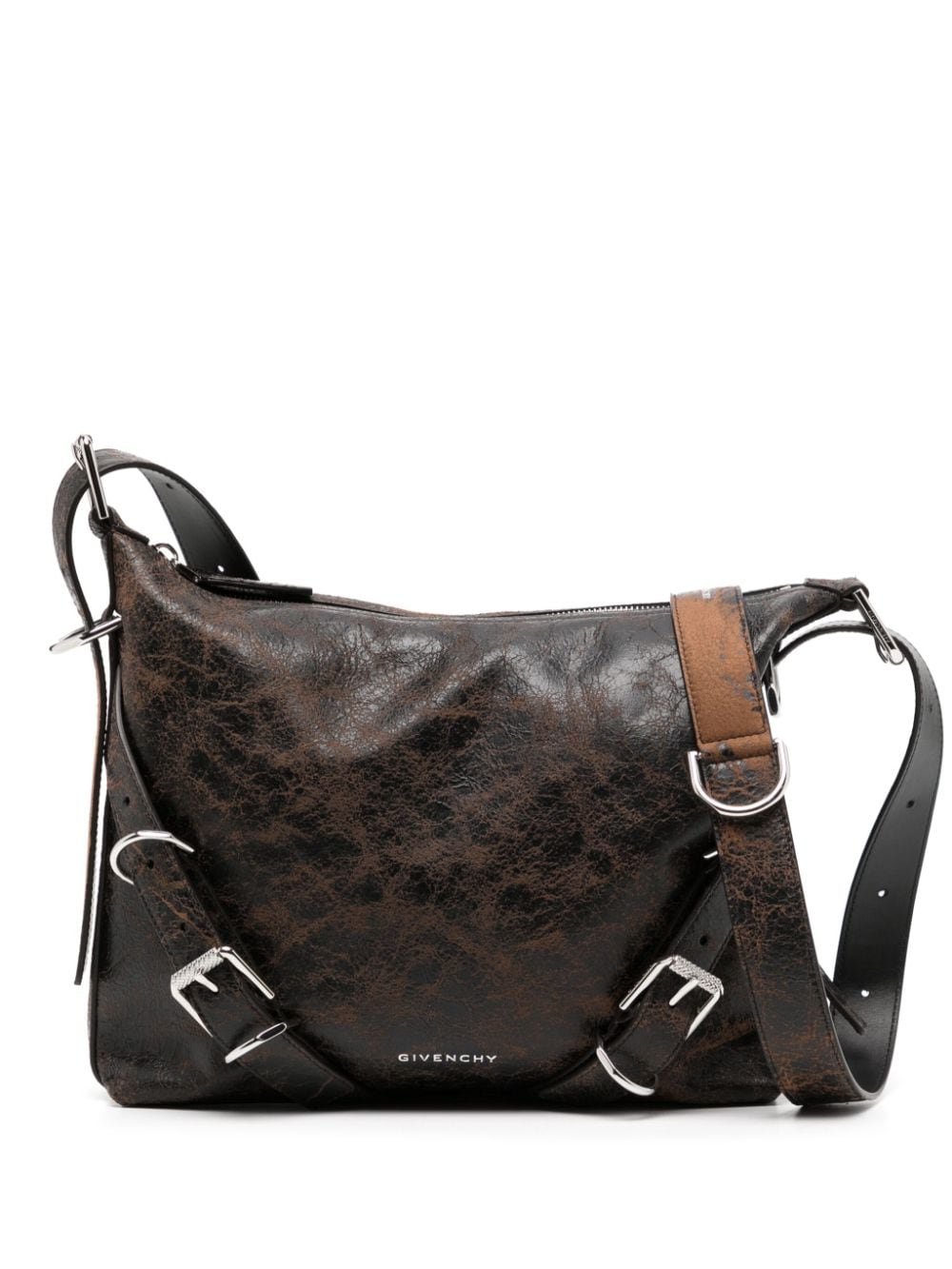 Givenchy Voyou Leather Messenger Bag In Brown