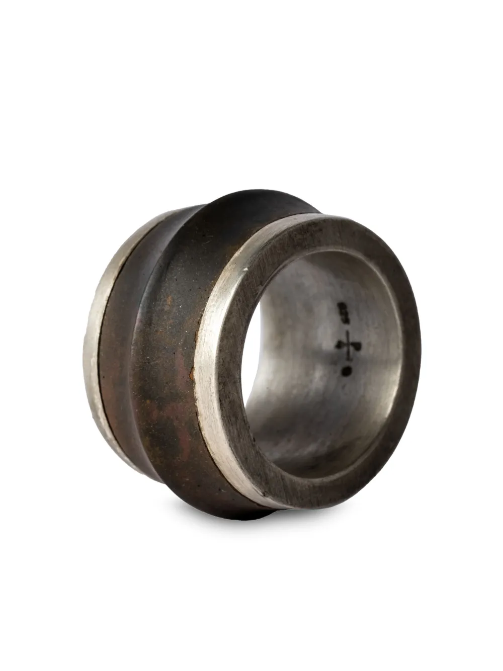 Parts of Four Rotator sterling silver ring - Marrone