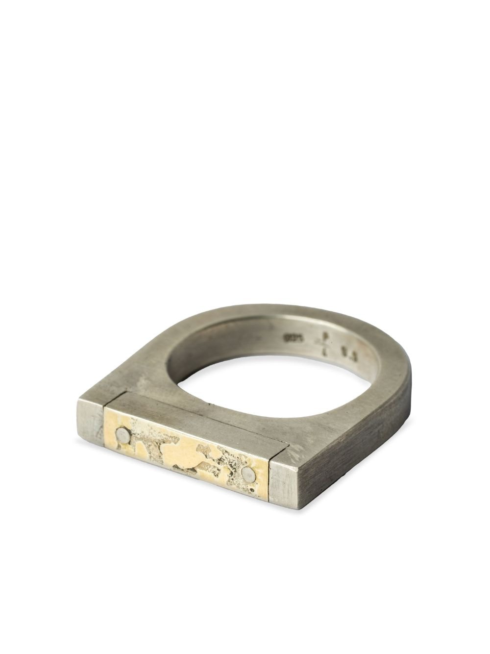Parts of Four Plate 18kt yellow gold-plated sterling silver ring - Zilver
