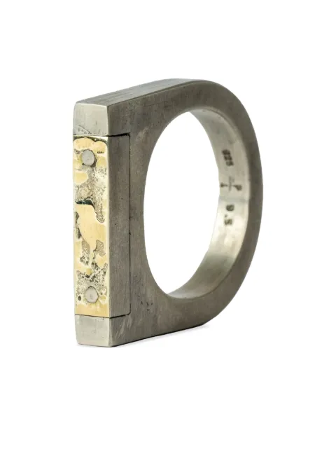 Parts of Four Plate 18kt yellow gold-plated sterling silver ring