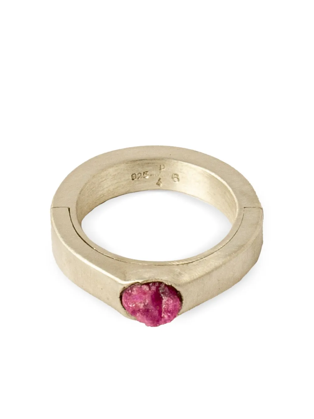 Parts Of Four Sistema Sterling-silver Ruby-slab Ring In Neutrals