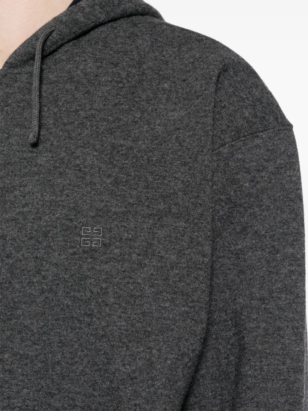 Givenchy Hoodie met geborduurd logo en rits Grijs
