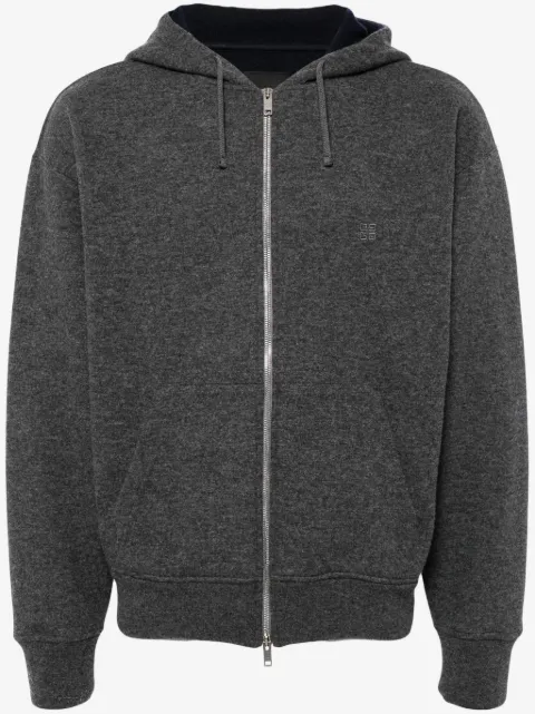 Givenchy logo-embroidered zip-up hoodie