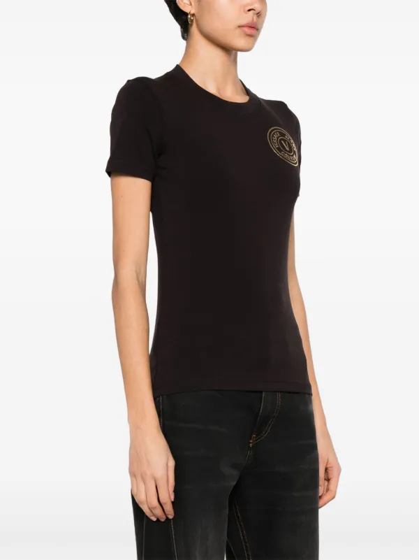 Versace Jeans Couture V-Emblem Jersey T-shirt | Black | FARFETCH