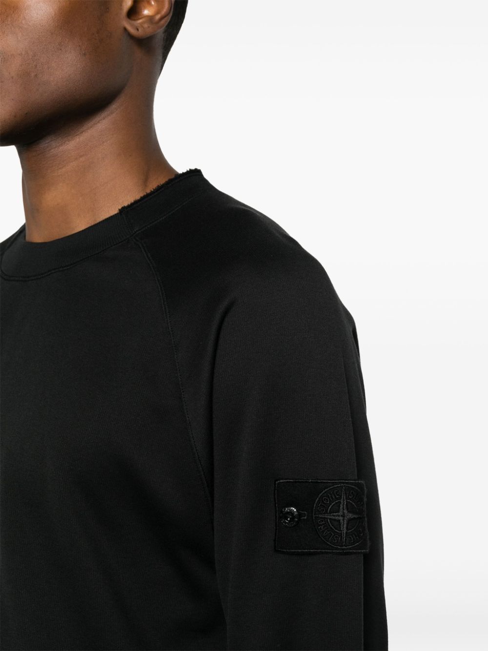 Shop Stone Island Compass-badge Sweatshirt In Black