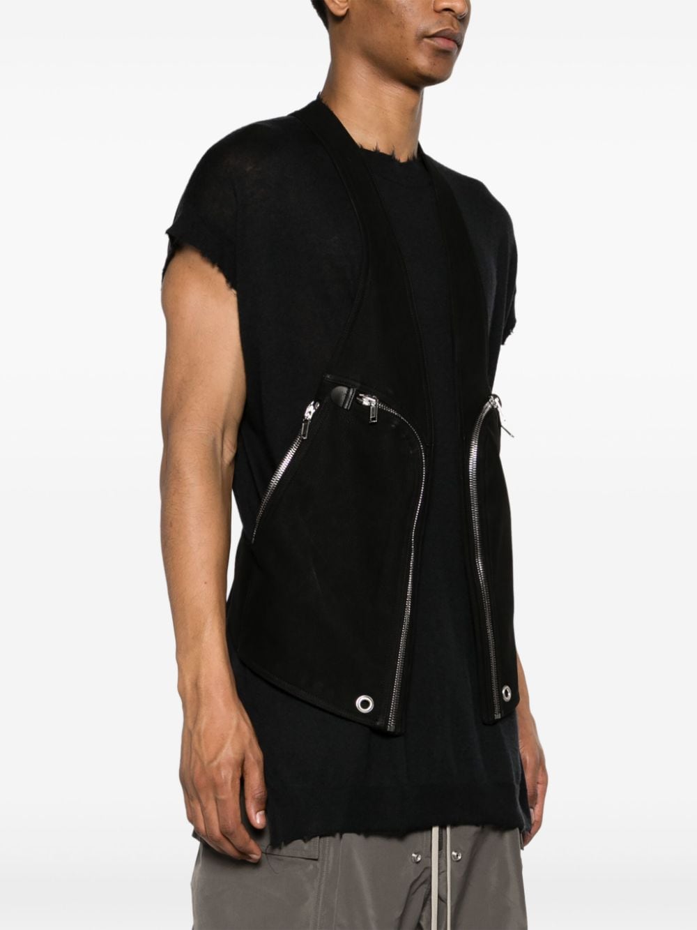 Shop Rick Owens Bauhaus Leather Vest In Black
