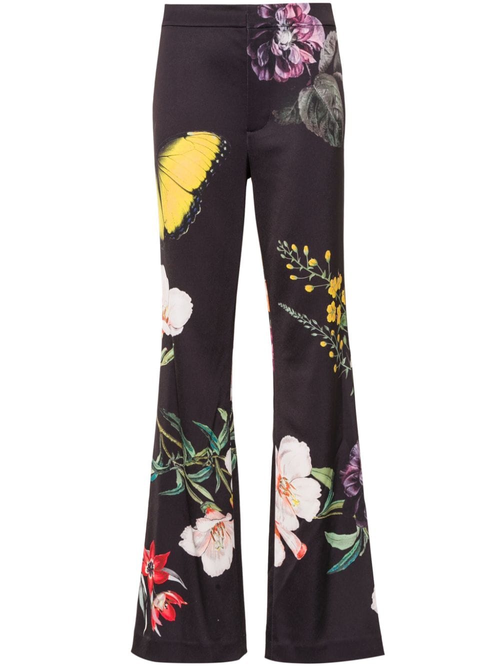 Shop Alice And Olivia Ronnie High-waist Flared Trousers In Black