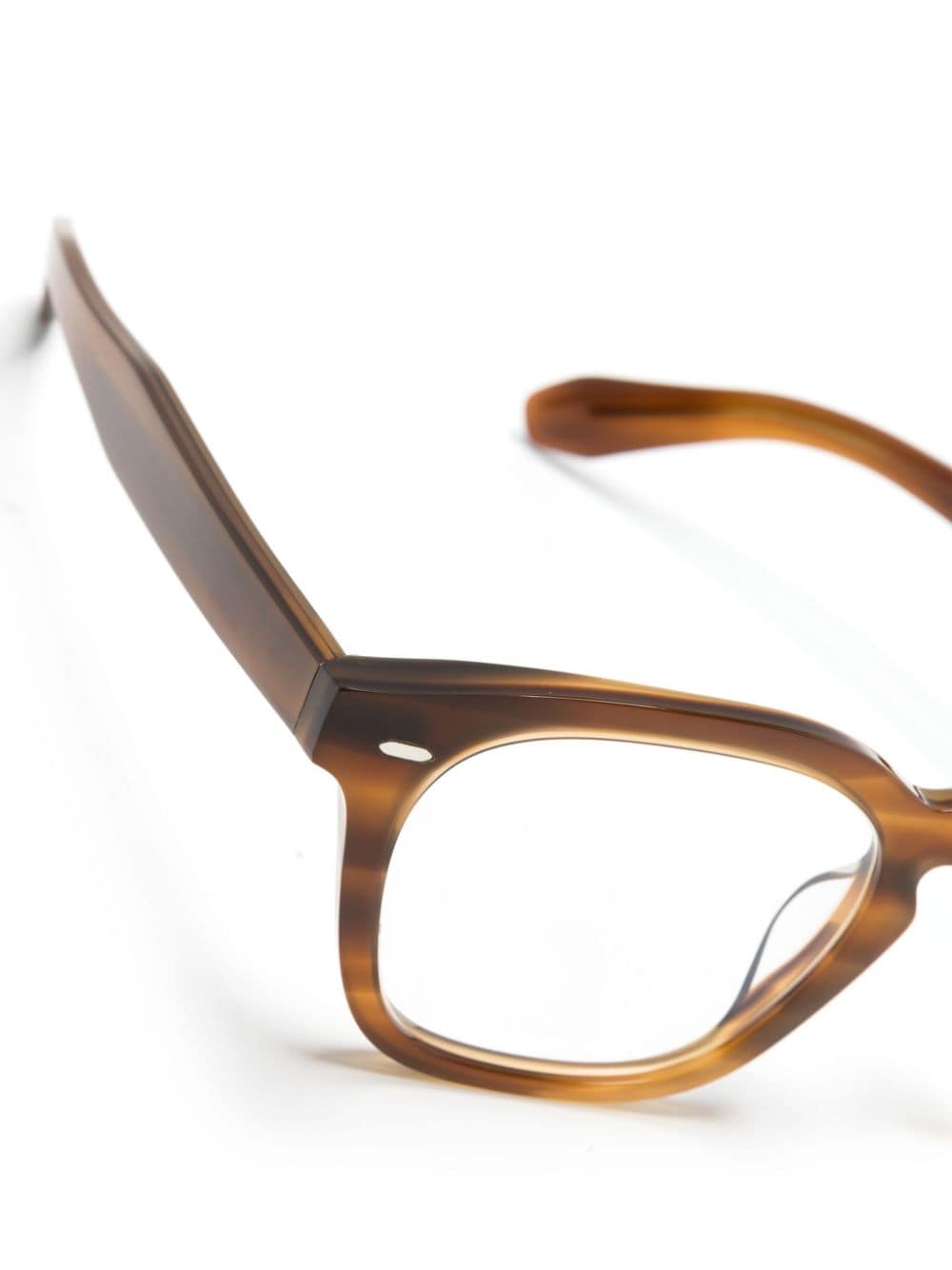 Shop Oliver Peoples N.03 Square-frame Glasses In Brown