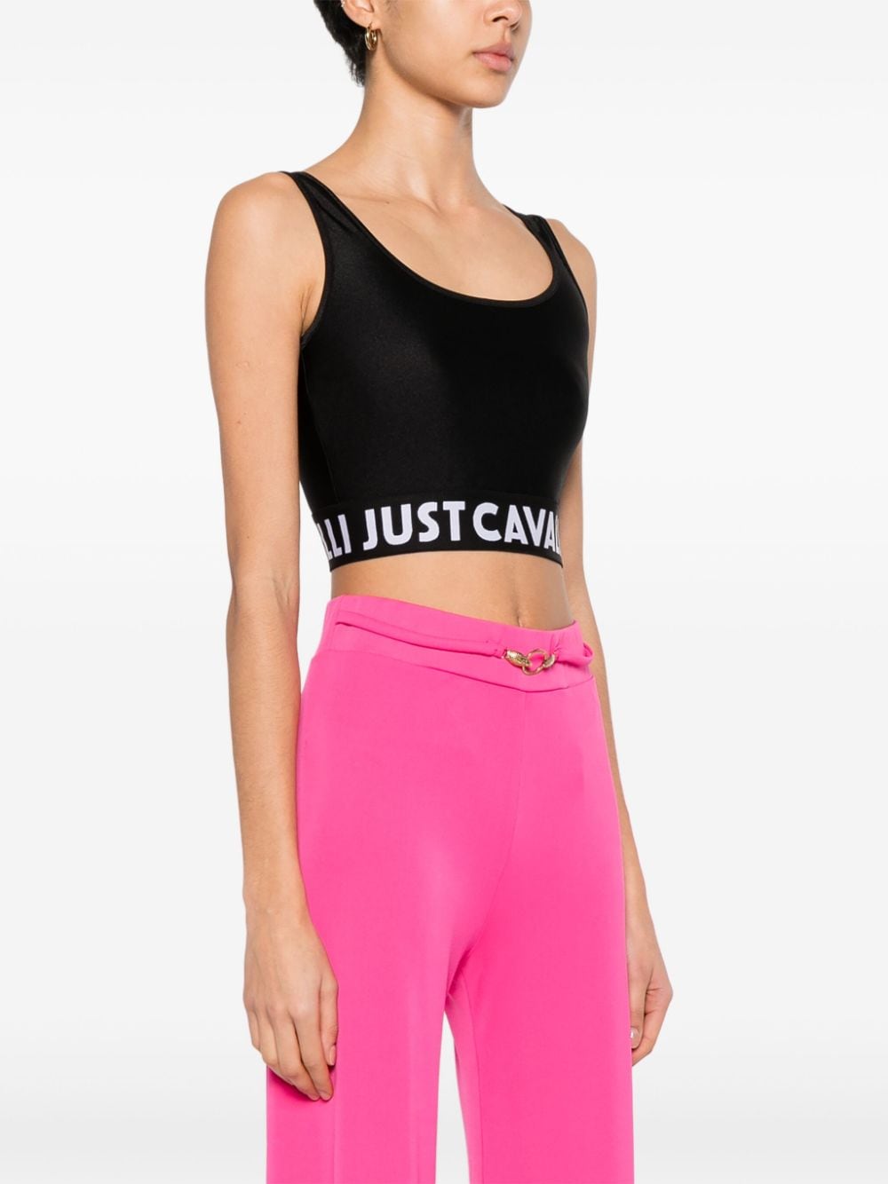 Just Cavalli Cropped top Zwart