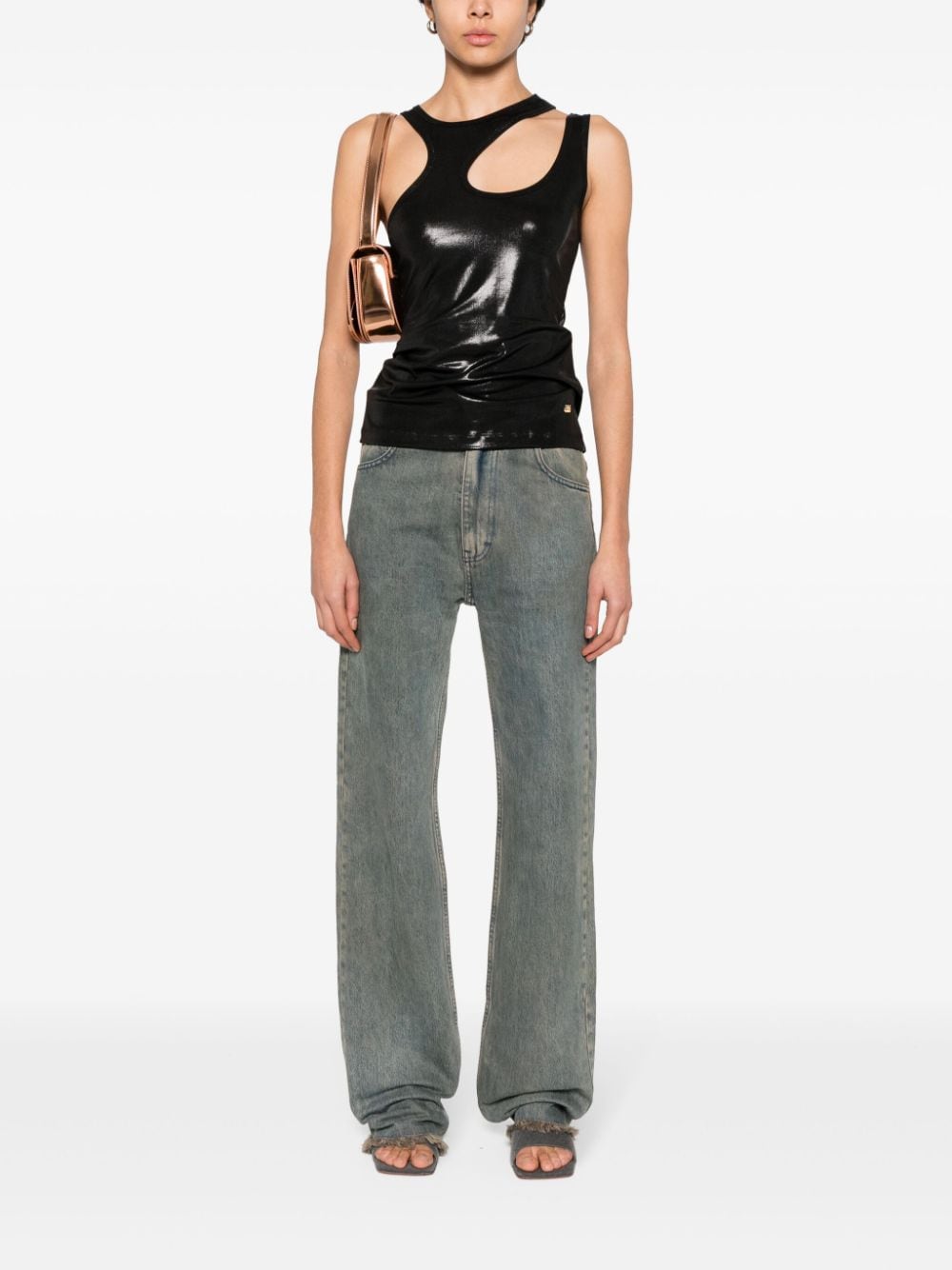 Image 2 of Just Cavalli cut-out lamé top