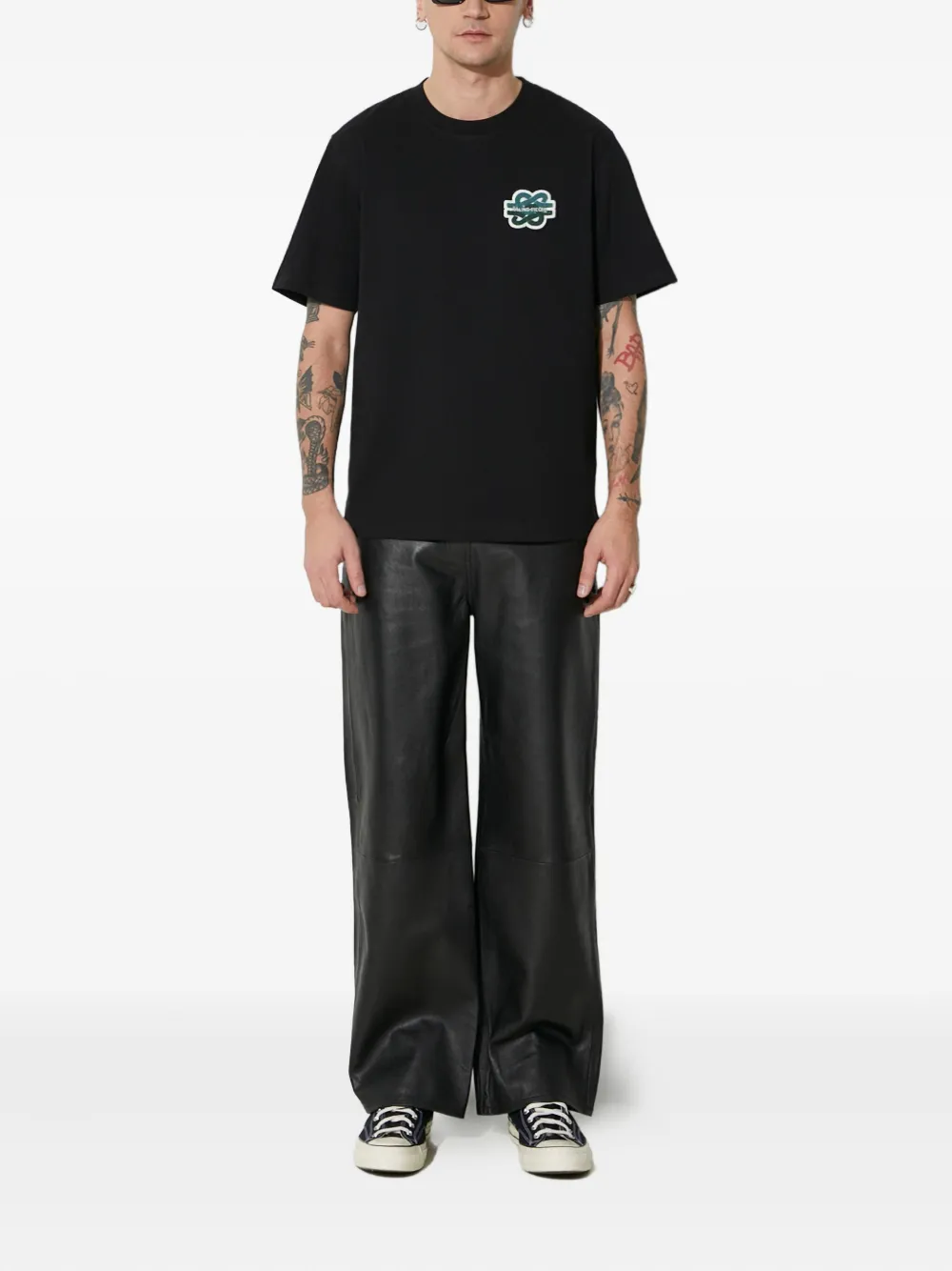 Filling Pieces Logo-embroidery T-shirt In Black