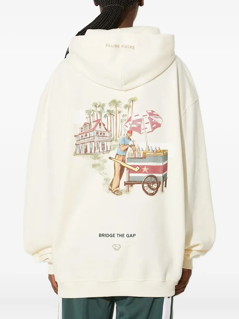 Filling Pieces Hoodie met print Beige