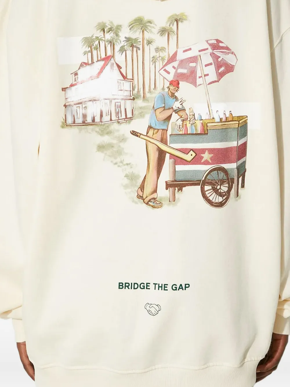 Filling Pieces Hoodie met print Beige