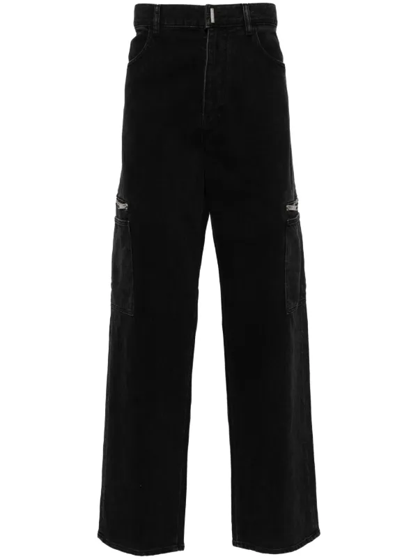 Givenchy logo-print straight-leg Jeans | Black | FARFETCH