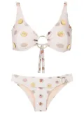 Amir Slama graphic-print bikini - Neutrals
