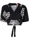 Amir Slama graphic-print cropped top - Black