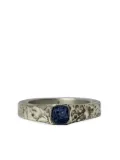 Parts of Four 10kt gold-fused sterling silver tanzanite ring