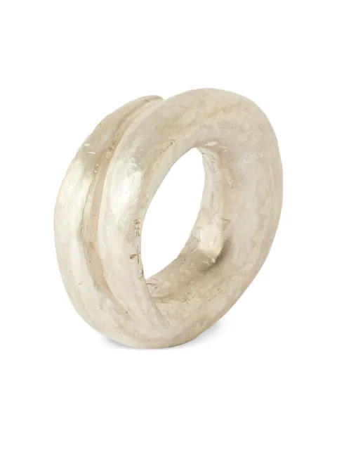 Parts of Four Split Mountain matte sterling-silver ring