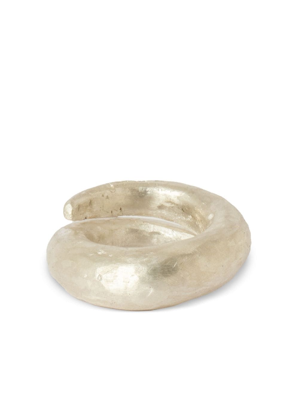 Shop Parts Of Four Split Mountain Matte Sterling-silver Ring In Nude