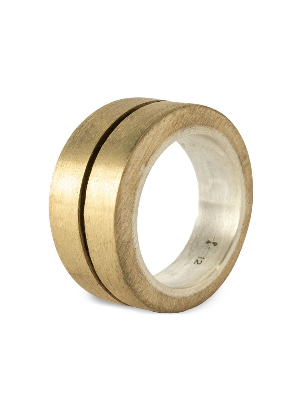 Parts Of Four Crevice V2 Matte-brass Sterling-silver Ring In Gold