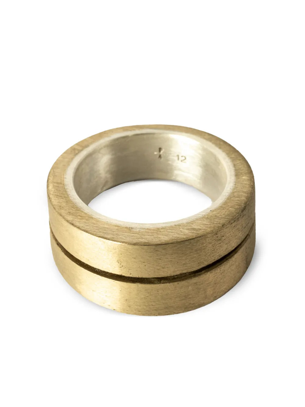 PARTS OF FOUR CREVICE V2 MATTE-BRASS STERLING-SILVER RING