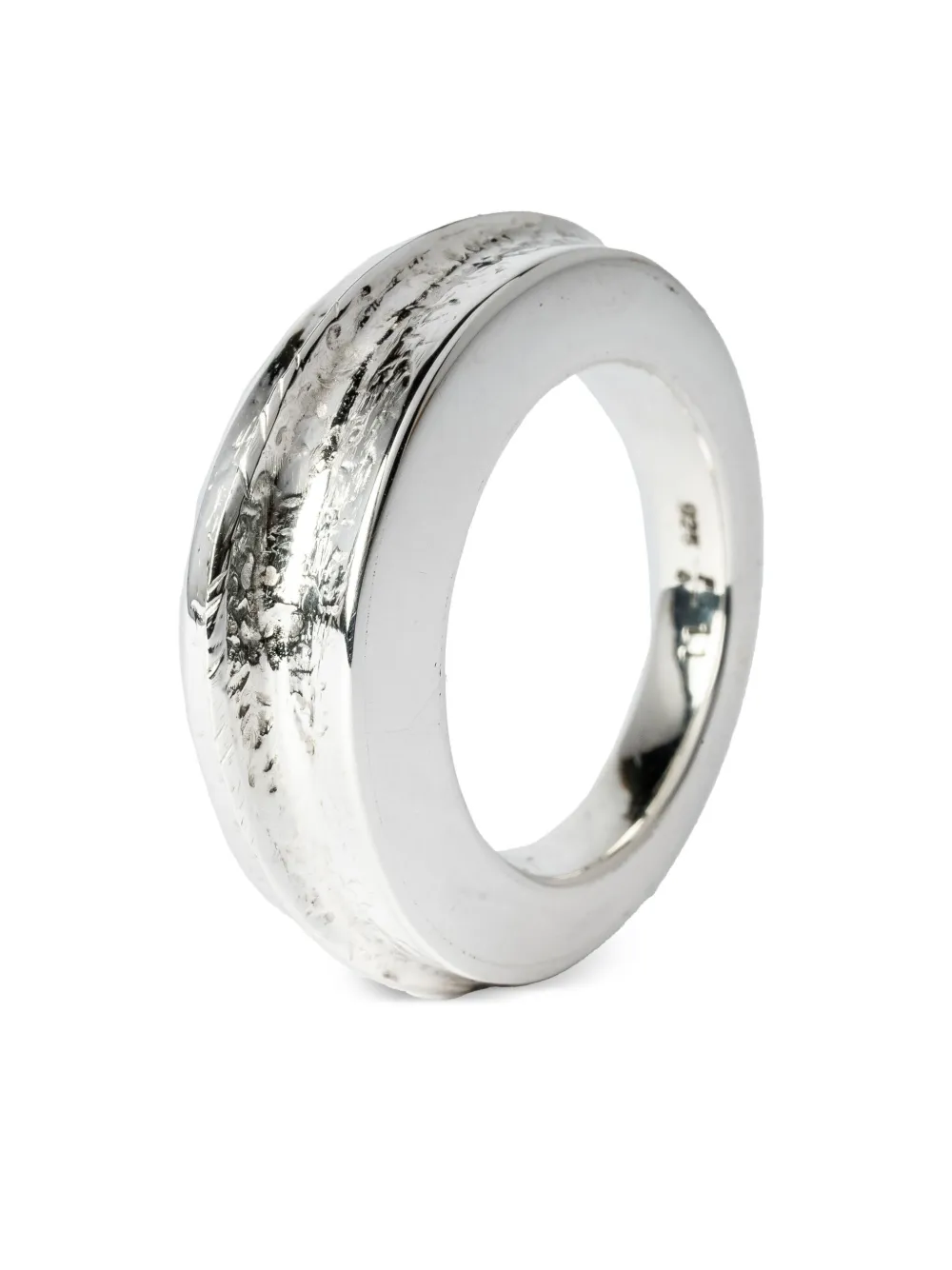 PARTS OF FOUR FOLDFORM CRESCENT STERLING SILVER RING