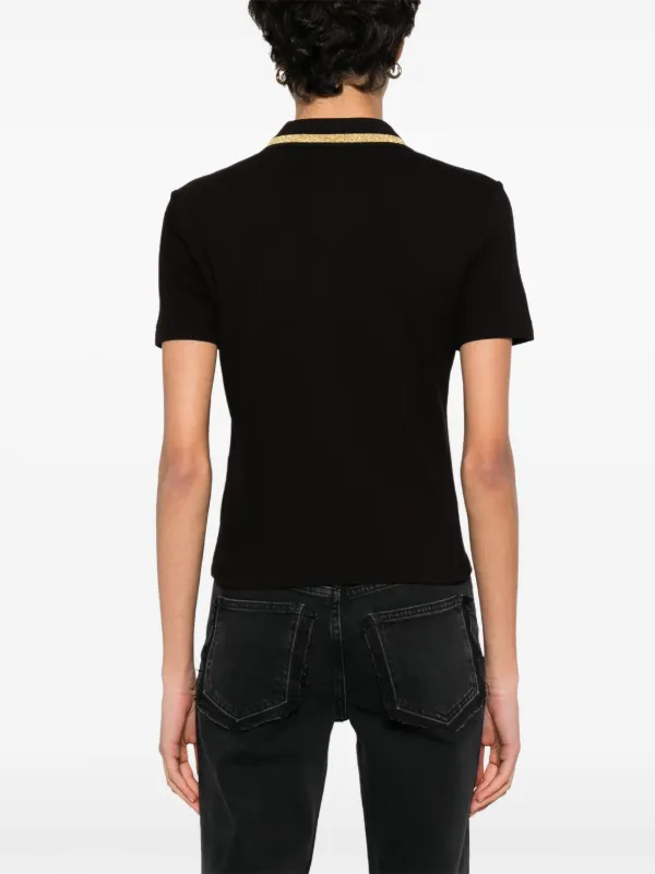 Tシャツ・カットソー VERSACE JEANS COUTURE Woman Polo Shirt Black 76HAGT08CJ01T Logo Polo Shirt Black,Print | VERSACE US