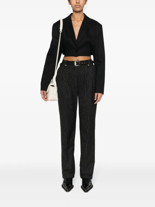 パンツ VERSACE Women Straight Pants 1008222 1A05161 1B000 VERSACE Leather straight-leg pants | NET-A-PORTER
